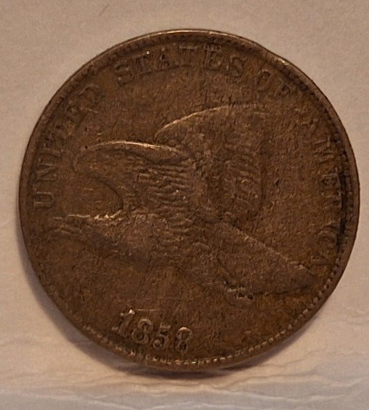 1858 Flying Eagle Cent – Large Letters Variety | Fine+ Condition